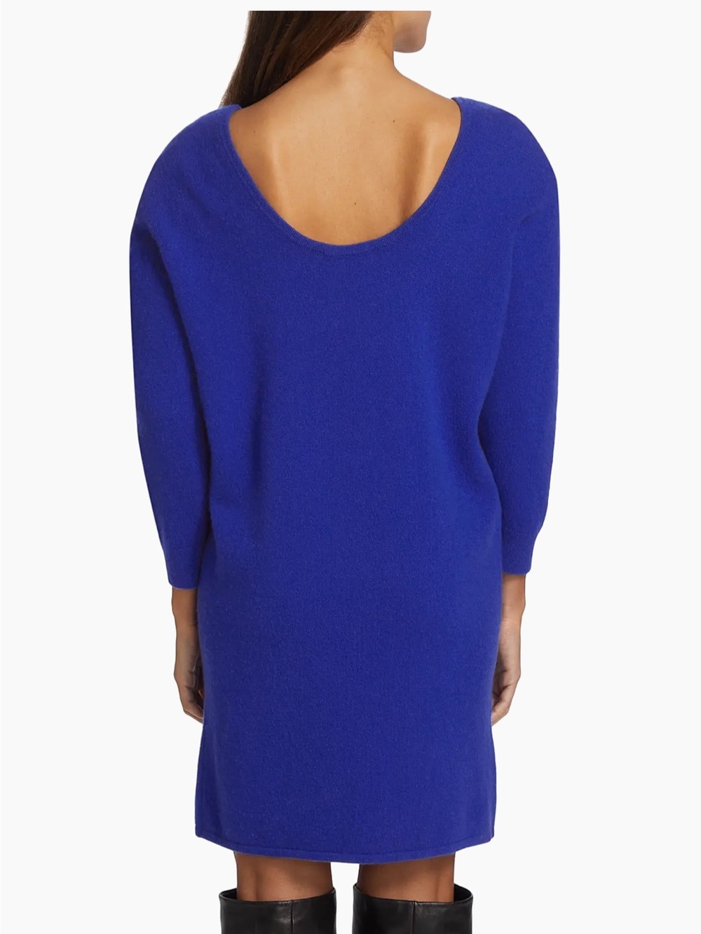 FRAME Strong Shoulder Cashmere Blend Scoop Back Sweater Dress Size S - Picture 4 of 14